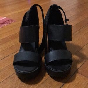 H&M Divided Strappy Chunky Sandal Heels